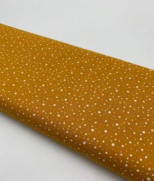 Tissu popeline de coton Dots ocre