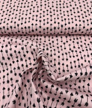 Tissu popeline de coton Arrows pink by Poppy Europe