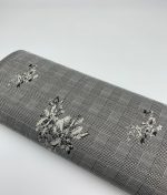 Tissu jacquard motif Prince-De-Galle fleuris