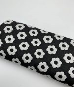 Tissu jacquard tricoté à fleurs en couleur noir et blanc