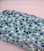 Tissu velours minkee triangle fun couleur bleu