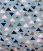 Tissu velours minkee triangle fun couleur bleu