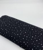 Tissu Double Gaze de Coton dots - blanc noir