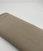 Tissu double gaze de coton uni - Beige Albâtre