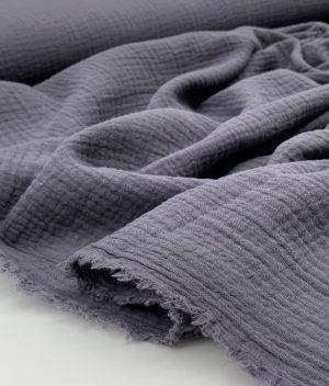 Tissu double gaze de coton uni - Violet vireo
