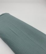 Tissu double gaze de coton uni - vieux vert