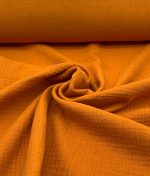 Tissu double gaze de coton uni - Orange
