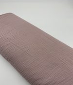 Tissu double gaze de coton uni - vieux rose