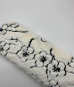 Tissu fausse fourrure flower white