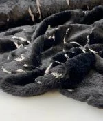 Tissu fausse fourrure flower black