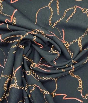 Tissu viscose chainette radiance noir