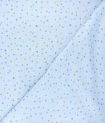 Tissu jersey de coton double lange dots bleu ciel au mètre
